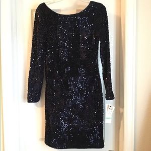 Sequin, Long Sleeve Sheath Dress